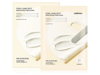 Осветляющая тканевая крем-маска Celimax Pore+Dark Spot Brightening Cream Mask для выравнивания тона лица 4 шт (8800296551567)