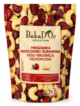 Суміш горіхів та ягід BAKAD’OR: кеш’ю з сушеною журавлиною, 200 г