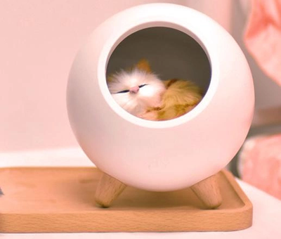Детский настольный ночник домика с регулировкой яркости "Котик" HDSYR_356