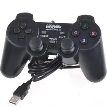 Бездротовий ігровий джойстик для ПК Dual Shock з кнопками перемикання та вібрацією SHOCK JOYSTICK DJ-706 Чорний