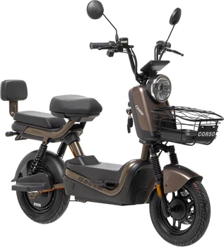 Электроскутер Двухместный Corso Raven (800W; 60V/20Ah) Коричневый