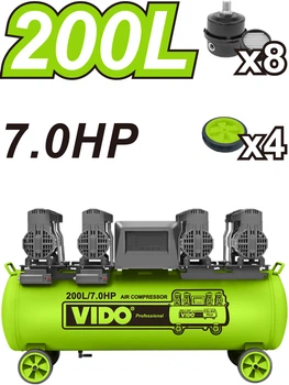 Компрессор воздушный бесмаслородный VIDO WD060212070 5.2кВт 480л/минл 200л 8бар