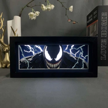 Многослойный Ночник лампа светильник аниме марвел marvel Venom Веном Эдди Брок RGB