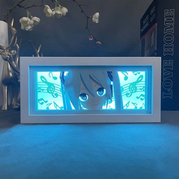 Многослойный Ночник лампа аниме Hatsune Miku Хацунэ Мику светильник RGB