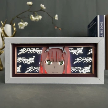 Многослойный Ночник лампа аниме светильник Код 002 Zero Two Зеро Ту Darling in the Franxx Ноль Два Милый во Франксе RGB