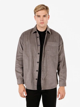 Сорочка вельветова оверсайз чоловіча Colin's CL1071444GRA L Gray (8684112449654)