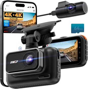 Двоканальная камера 4K Dash Cam IIWEY