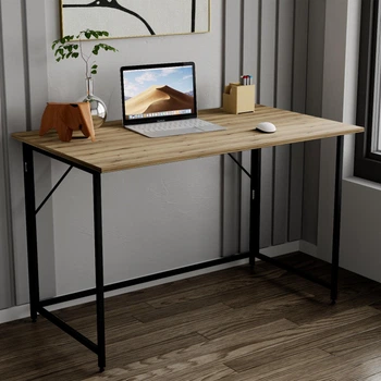 Стол раскладной Морис 900 Ferrum-decor 750x900x500 Черный металл ДСП Дуб Эвок Прибрежный 16 мм (MORI9011)