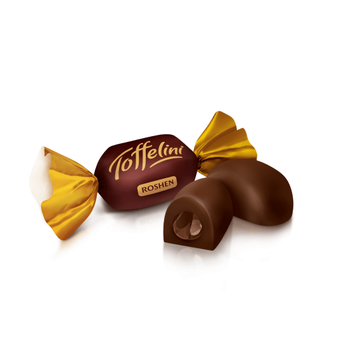 Шоколадні цукерки Roshen Toffelini із шоколадною начинкою 500г