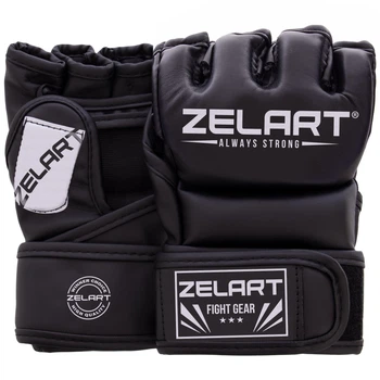 Рукавички для смешанных единоборств BO-5699 ZELART MMA черный белый size XS