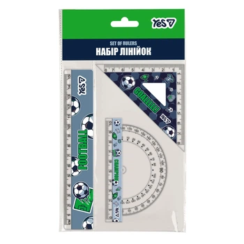 Набір лінійок Yes Football 370709 (3 предмети) Різнокольоровий shop (5056574472335)