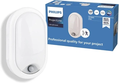 Настенный светодиодный светильник Philips ProjectLine Oval 1400lm 4000K с датчиком движения Белый