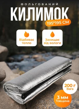 Каремат ковриктуристический водонепроницаемый 195х195 см подстилка термо коврик в палатку для рыбалки для пикника отдыха на природе