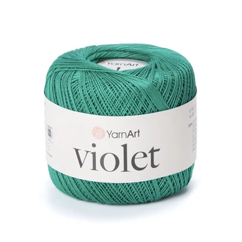 Пряжа мерсеризована YarnArt Violet 50г бавовна зелена трава №6334 (23506334)