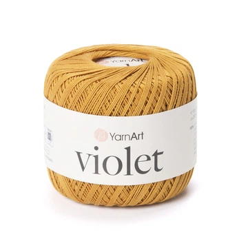 Пряжа мерсеризована YarnArt Violet 50г бавовна французька гірчиця №6340 (23506340)