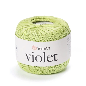 Пряжа мерсеризована YarnArt Violet 50г бавовна салатовий №5352 (23505352)