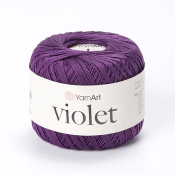 Пряжа мерсеризована YarnArt Violet 50г бавовна фіолетова №5550 (23505550)