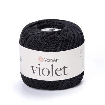 Пряжа мерсеризована YarnArt Violet 50г бавовна чорна №999 (23500999)