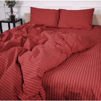 Простынь MirSon Ranforce Elite 17-0608 Stripe Red 200 х 220 см (2200010365146)
