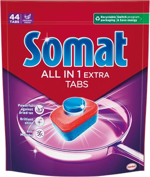 Таблетки для посудомийної машини Somat All in 1 Extra 44 шт (9000101809190/9000101851595)