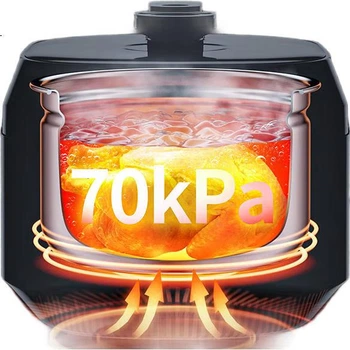 Официальная электрическая скороварка Midea из нержавеющей стали с толстым дном и без покрытия, объемом 6 л, сохраняющая вкус продуктов, большая бытовая скороварка высокого давления, умная рисоварка для 4-6 человек, электрическая рисоварка MY-C640G