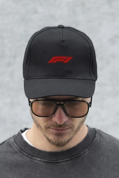 Чоловіча Кепка Бейсболка Тракер Чорно-червона З Принтом F1 Without - (392705)