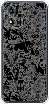 Чохол-накладка (панель) на Motorola Moto E13 Чорно-сірий стікер бомбінг (EDP-2432sp-3053)
