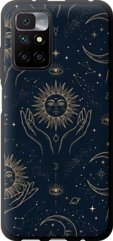 Чохол-накладка (панель) на Xiaomi Redmi 10 Celestial Harmony: Sun & Moon Gold Mystic Pattern (6778b-2488)