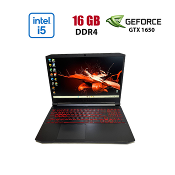 Игровой ноутбук Б-класс Acer Nitro 5 AN515-57 / 15.6" (1920x1080) IPS / Intel Core i5-11400H (6 (12) ядра по 2.2 - 4.5 GHz) / 16 GB DDR4 / 1000 GB SSD / nVidia GeForce GTX 1650, 4 GB GDDR6, 128-bit / WebCam б/у