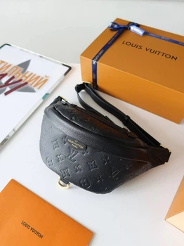 Сумка бананка Louis Vuitton чорна (087)
