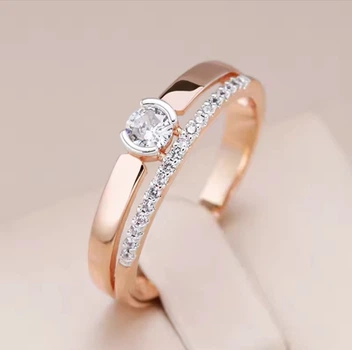 Кольцо помолвничное с одним камушком из медицинского золота 18 размера