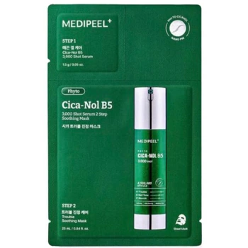 Двухфазная маска со спикулами и центеллой Medi-peel Phyto Cica-Nol B5 3000 Shot Serum 2 Step Mask 1.5g 25ml