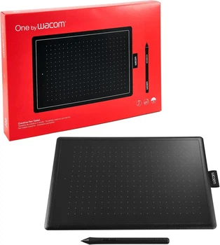 Графический планшет One by Wacom Medium (CTL-672-N) Черно-красный (101975901) - Уценка