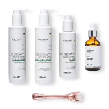 Мезороллер для шкіри голови + комплекс для росту волосся Hop Cones & B5 Hair Growth Invigorating Hillary