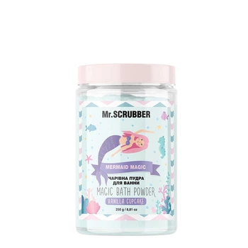 Пудра для ванни Mr.SCRUBBER Magic Bath Powder Mermaid Magic Vanilla Cupcake для пом'якшення та очищення шкіри з ароматом ванільного кексу 250 г