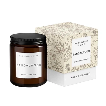 Ароматическая соевая свеча для дома Mr.SCRUBBER Home Aroma Candle Sandalwood с пряно-древесным ароматом 225 мл
