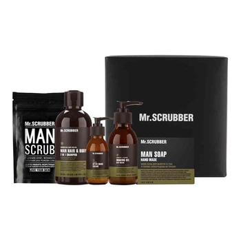 Набор косметики для мужчин Mr.SCRUBBER Man Maxi Set: Шампунь 2в1 Mr.SCRUBBER Man 250 мл + Мыло-скраб Mr.SCRUBBER Man 116 г + Скраб Mr.SCRUBBER Man 100 г + Гель для бритья Mr.SCRUBBER Deep Ocean 125 мл + Крем после бритья Mr.SCRUBBER Man 100 мл