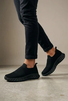 Слипоны мужские Fashion черные 347283_44 (28 см)