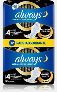 Гигиенические прокладки Always Ultra Secure Night, Размер 4 (12 шт.) — 100% защиты в течение всей ночи