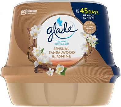 Гелевий освіжувач повітря для ванної Glade «Чуттєвий сандал та Жасмин»