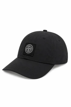 Кепка мужская чёрная хлопковая с логотипом компаса Stone Island CAP-STON-004-BLK