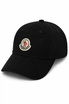 Кепка мужская черная хлопковая Moncler CAP-MONC-002-BLK