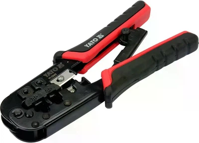 Обжимные клещи для RJ11 RJ12 RJ45 с трещоткой и зачисткой кабеля YATO YT-22442