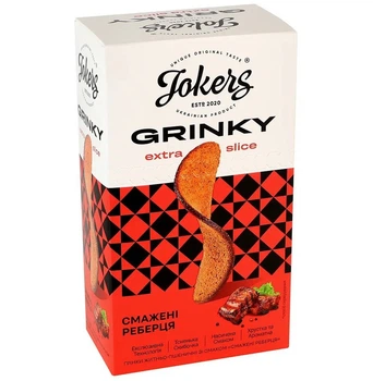 Грінки Jokers Extra Slice житньо-пшеничні зі смаком смажених реберець 90 г