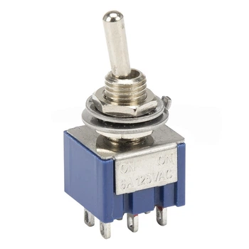 Тумблер 6-х контактный On-On 3A/250V, MTS-202, для электронных схем и проектов