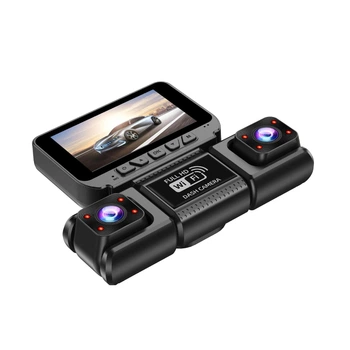 Видеорегистратор W6 с 4 камерами 360° Wi-Fi Full HD 1080P для авто с экраном и задней камерой