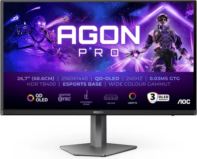 Монітор 27" AOC AGON PRO AG276QZD2 (AG276QZD2) QD-OLED 240Hz 2560x1440 Black