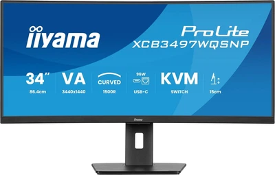 Монітор 34" iiyama ProLite XCB3497WQSNP-B1 VA 120Hz 3440x1440 Curved Black