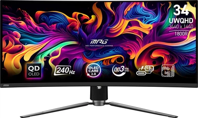 Монитор 34.18" MSI MPG 341CQPX QD-OLED (MPG 341CQPX QD-OLED) QD-OLED 240Hz 3440x1440 Curved Black