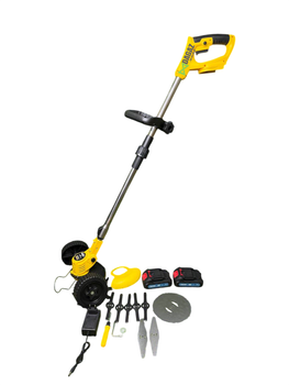 Тример садовий акумуляторний з безщітковим двигуном KRAFFTEC Germany AZ-144 48V 6AP /PRO жовтий